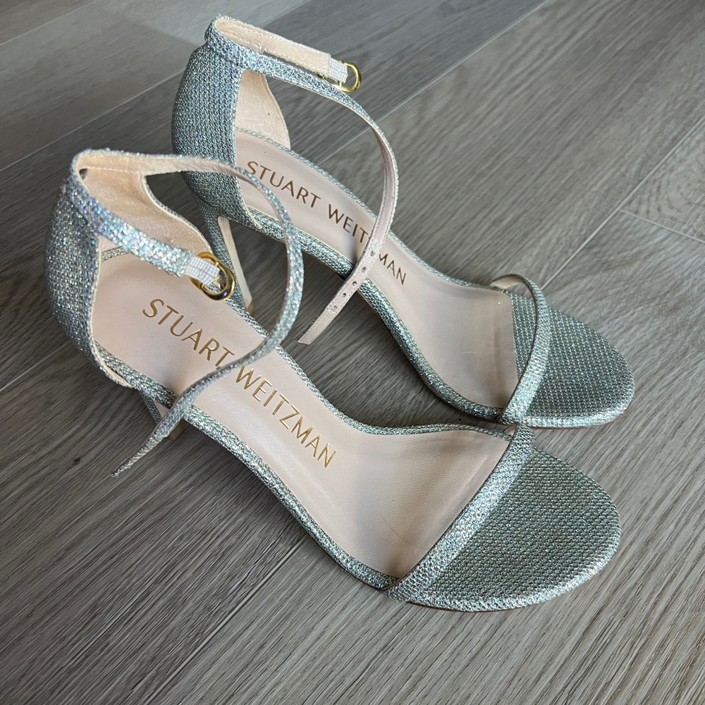 Stuart Weitzman Glittering Silver Heels - Picture 9 of 9
